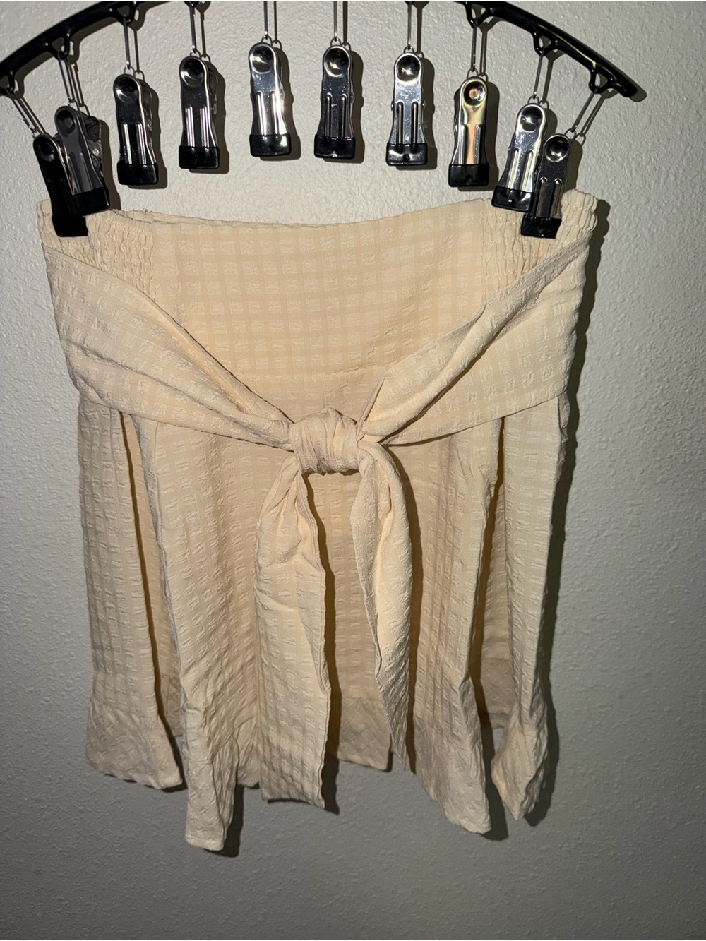Promesa Cream Tie-Front Mini Skirt